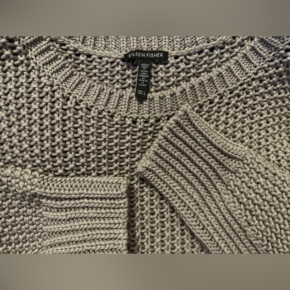 Eileen Fisher Chunky Knit Gray Sweater - Picture 4 of 6